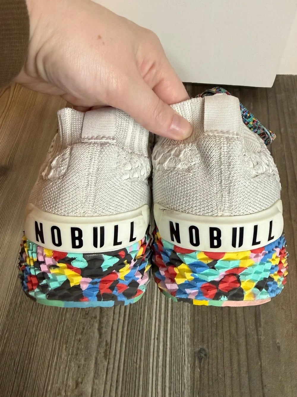 NOBULL Men’s Diamond Knit Runner White/Wild/Wild